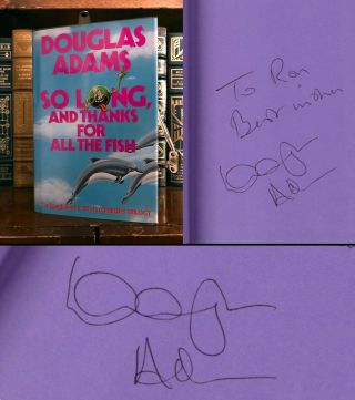So Long,  And Thanks For All The Fish Hand Signed By Douglas Adams 1st/1st Rare