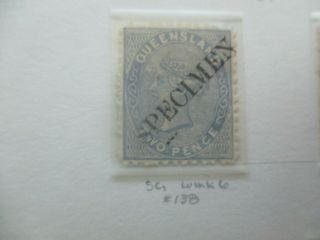 Queensland Stamps: Chalon Specimen - Rare - (e276)
