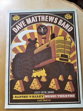 Dave Matthews Band Poster East Troy N2 09 Methane Rare
