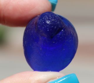 Xl Rare Cobalt Blue Frosty Mermaids Nipple Seaglass Stopper From Russia
