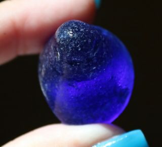 XL RARE COBALT BLUE FROSTY MERMAIDS NIPPLE SEAGLASS STOPPER FROM RUSSIA 2