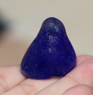 XL RARE COBALT BLUE FROSTY MERMAIDS NIPPLE SEAGLASS STOPPER FROM RUSSIA 3