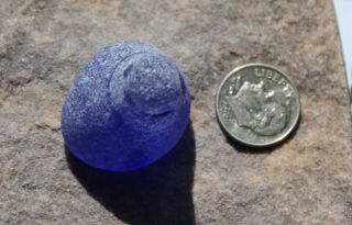 XL RARE COBALT BLUE FROSTY MERMAIDS NIPPLE SEAGLASS STOPPER FROM RUSSIA 4