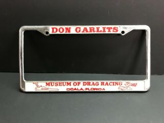 Don Garlits " Museum Of Drag Racing " Metal License Plate Frame - Rare Vgc