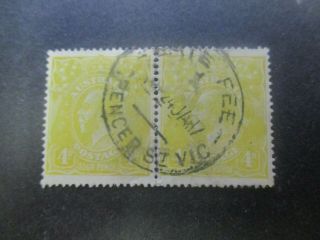 Kgv Stamps: 4d Lemon Pair - Rare (g132)