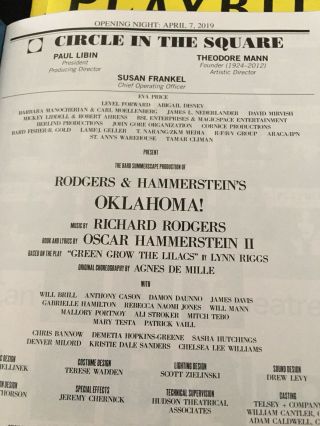 Rare Oklahoma Opening Night Complete Cast Signed Broadway Playbill 2019 Stroker 2