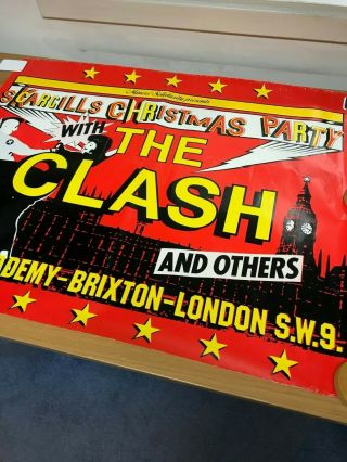 Very Rare The Clash “scargills Christmas Party " Punk Gig Poster