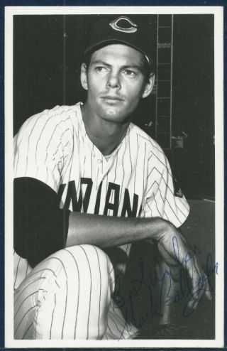 Ultra Rare Mark Ballinger 1971 Signed Cleveland Indians Team Issued Postcard