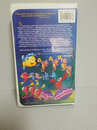 Walt Disney ' s The Little Mermaid Rare Controversial Black Diamond (VHS,  1990) 3