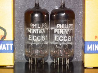 Philips Ecc81 12at7 Matched Pair (made In 1960) Nos Nib Rare Crossfoil D Getter