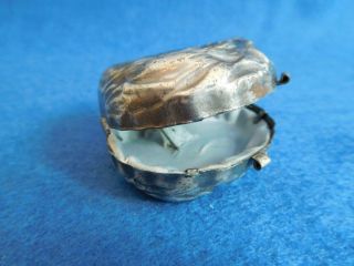 Vintage Silver Metal Ring Box Shell Shape Rare