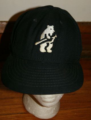 Rare Vintage Chicago Cubs Throwback 1912 Logo Dark Blue Xs - S Fitted Hat Cap