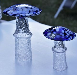 Two Rare Vintage Royal Krona Blue Mushrooms From The Forests Of Sweden