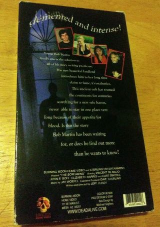 The Screaming Vhs Rare Sov Horror Gore Burning Moon Video Low Budget 2