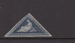 Cape Of Good Hope 1863 4d Slate Blue Rare Shade,  Small Faults.  Sg 19b