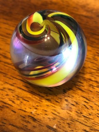 Rare Vintage Handmade Glass Marble Contemporary Glass Marble 1.  71