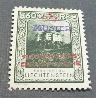Nystamps Liechtenstein Stamp O7 Og H Rare " Muster " Ovpt