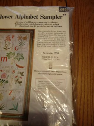 Vintage Paragon Needle Craft Wildflowers Alphabet Sampler Rare 0955 2
