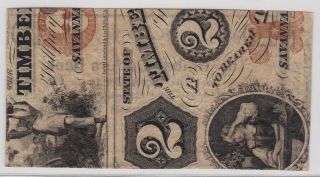 RARE 10 CENT CONFEDERATE SAVANNAH GEORGIA TIMBER CUTTERS BANK JAN.  1,  1863 2