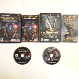 Ps2 Champions Of Norrath And Return To Arms Bundle Rare Black Lbl