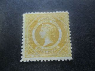Nsw Stamps: 1860 - 1885 8d Yellow Rare (e127)