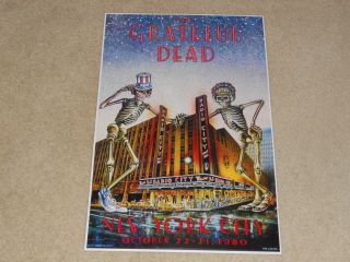 Large Grateful Dead Nyc Halloween 1980 Radio City Concert Poster,  19 " X13 " Rare