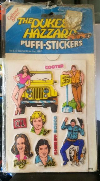 Vintage 1982 The Dukes Of Hazzard Puffi Stickers Set Bo Luke Daisy Rosco Rare
