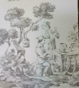 Stunning Vintage French Toile De Jouy Stylised Wallpaper,  Still - Rare Find