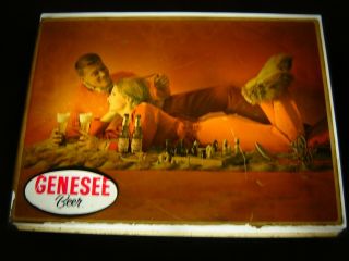 Vintage Genesee Beer & Ale Light Up Sign Man/woman Drinking Rare