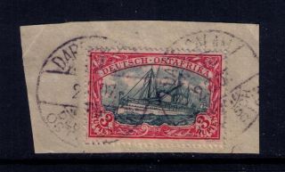 Germany 1906 East Africa Deutsche Ostafrika,  3r Sc 21 On Piece Cv:350$,  Rare