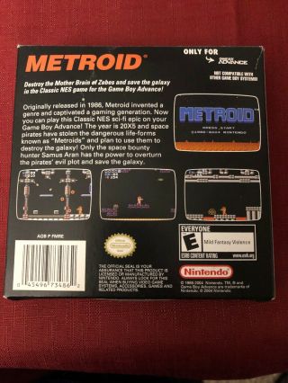 Metroid Nintendo Classic NES Game Boy Advance GBA Complete Cleaned Rare 6
