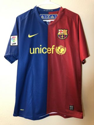 Nike 2008/2009 Lionel Messi Barcelona Home Jersey La Liga Medium Rare Camiseta