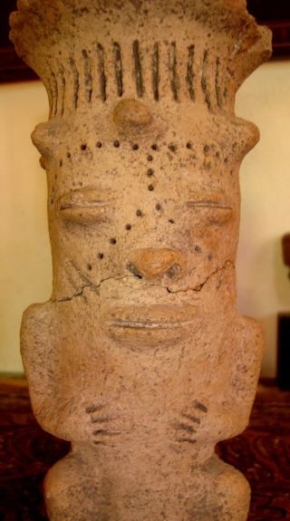 Rare Antique 3000 Yr Old Ancient Pre Columbian Ceremonial Chief King Figure Nr