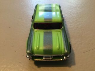 Aurora AFX ' 57 Chevy Nomad slot car,  Rare lime green with stipes, 5