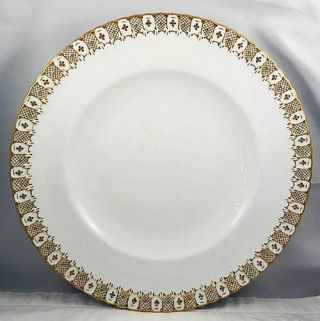Rare Royal Crown Derby Heraldic Gold Charger Chop Plate Round Serving Platter Nr