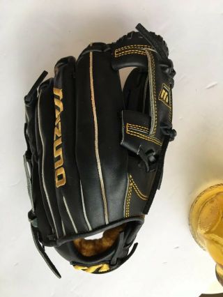 Rare 11.  5“ Mizuno Baseball Glove Mvp Prime Pro Black Gold Right Hand