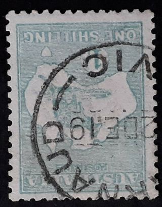 Rare 1916 - Australia 1/ - Blue Green Kangaroo Stamp Die 2,  3rd Wmk Inverted