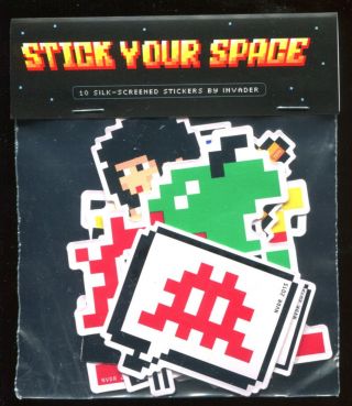 Space Invader “stick Your Space” 2015 Sticker Pack Silk - Screened Print 2 Rare