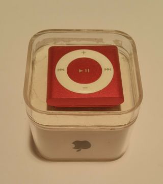 Apple Ipod Shuffle 4th Generation 2gb A1373 Red Mp3 Player W/ Rare Jewel Logo
