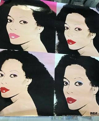 Rare 1982 Diana Ross Promo Poster Andy Warhol Style 30”x30” Rca