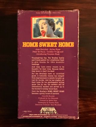Home Sweet Home VHS Rare Horror Slasher Media Home Entertainment Full Flap Box 2