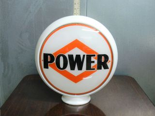 Rare Vintage Dx Power Milk Glass Gas Pump Globe - Nos