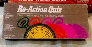 Rare Vintage Milton Bradley Omni Entertainment System Re - Action Quiz - Cib