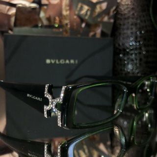 Bvlgari Eyeglasses 473 - B Swarovski Crystal Emerald Green Frames VERY RARE 8