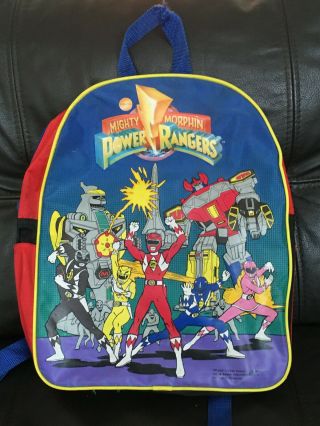 Vintage Mighty Morphin Power Rangers Backpack Rucksack Mmpr 1994 Saban Very Rare