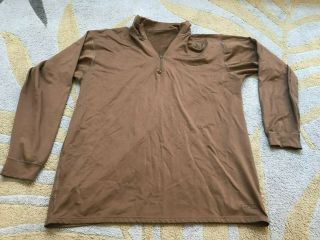 Us Navy Rare Seal Issued Xgo Thermal Combat Brown Half Zip Pullover Shirt L