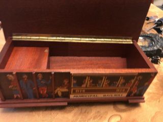 RARE Reuge Music Box By Anri Hand Painted & Made In Italy San Fransisco Trolley 4