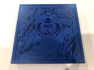 Aoa Angels Knock Version B Autograph All Member Signed Promo Album Kpop Rare