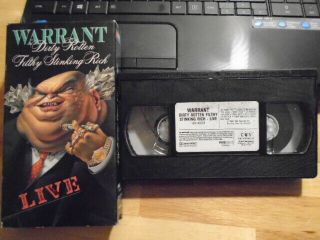 Rare Oop Warrant Vhs Music Video Dirty Rotten Filthy Stinking Rich Live Hair 