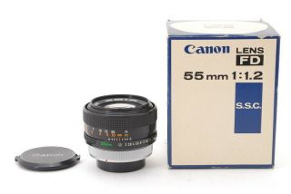 " Rare  " Canon Fd 55mm F/1.  2 S.  S.  C.  Ssc Mf Lens W/ Box From Japan C543
